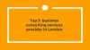 Top 5 Business Consulting Provider in London