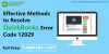 Repair QuickBooks Error Code 12029 - Effective Solution Methods