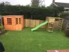 Artificial Plastic Grass Installation In Garden