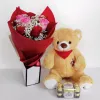 roses gift bag teddy chocolates