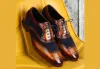 Wingtip Oxford Shoes - Navy Suede