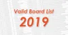 Valid Boards list 2019 | Valid Education
