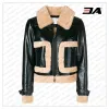 WOMEN BLACK BOMBER LEATHER JACKET
