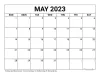 May 2023 Calendar Printable